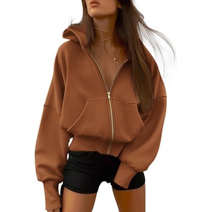 BTFBM Hoodies For Women Sweatshirt Fall Fashion Clothing 2026 Long Sleeve Fleece Jacket Winter Outfits Y2k Zip Up Hoodie(Brown)