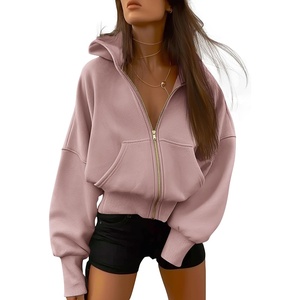 BTFBM Hoodies For Women Sweatshirt Fall Fashion Clothing 2026 Long Sleeve Fleece Jacket Winter Outfits Y2k Zip Up Hoodie(Grey Pink)