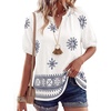 Floral White Navy