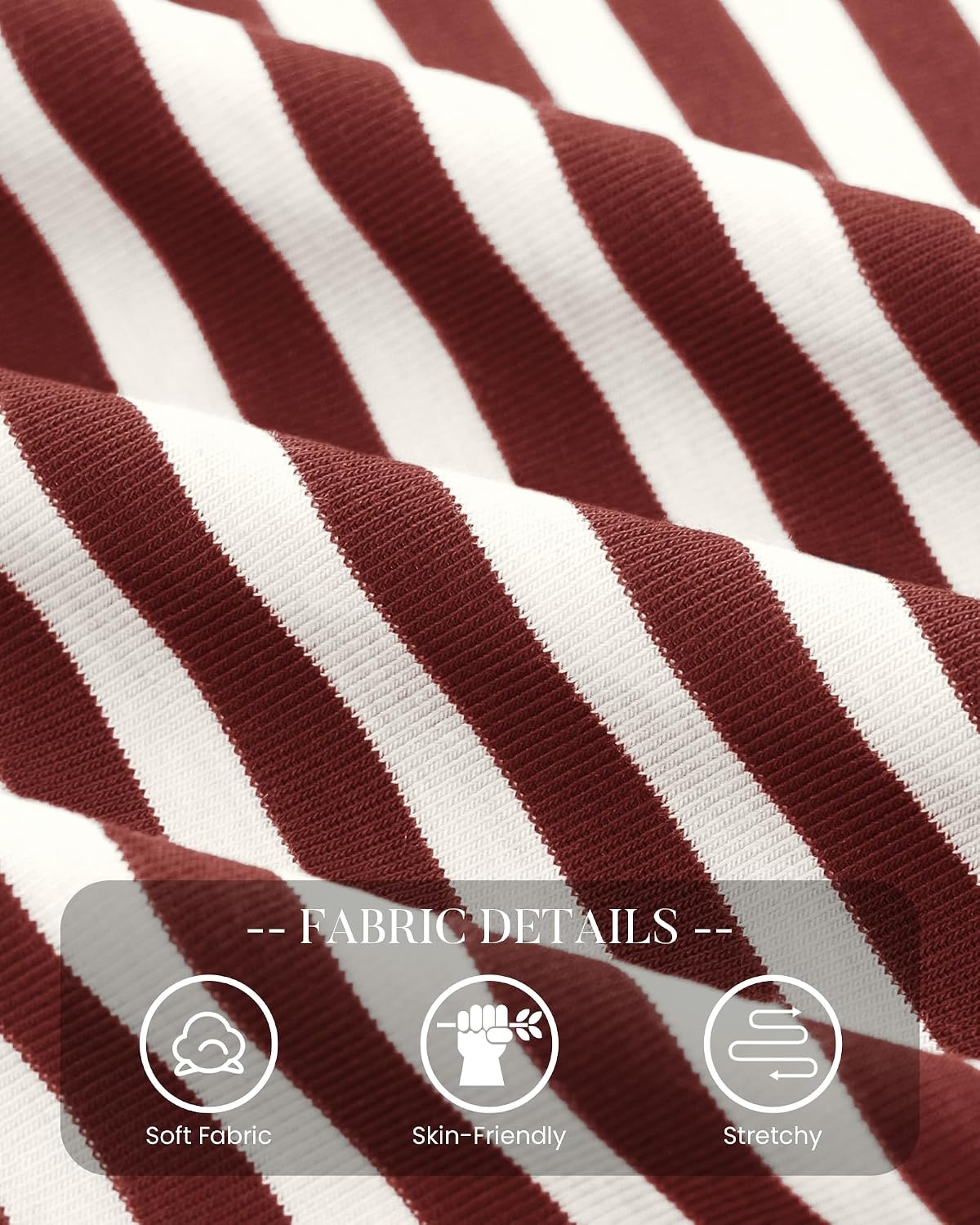 image:imageBTFBM Long Sleeve Shirts for Women Turtleneck Striped Shirt Lightweight Basic Thermal Underwear Tops 2026 Fall FashionBrown White