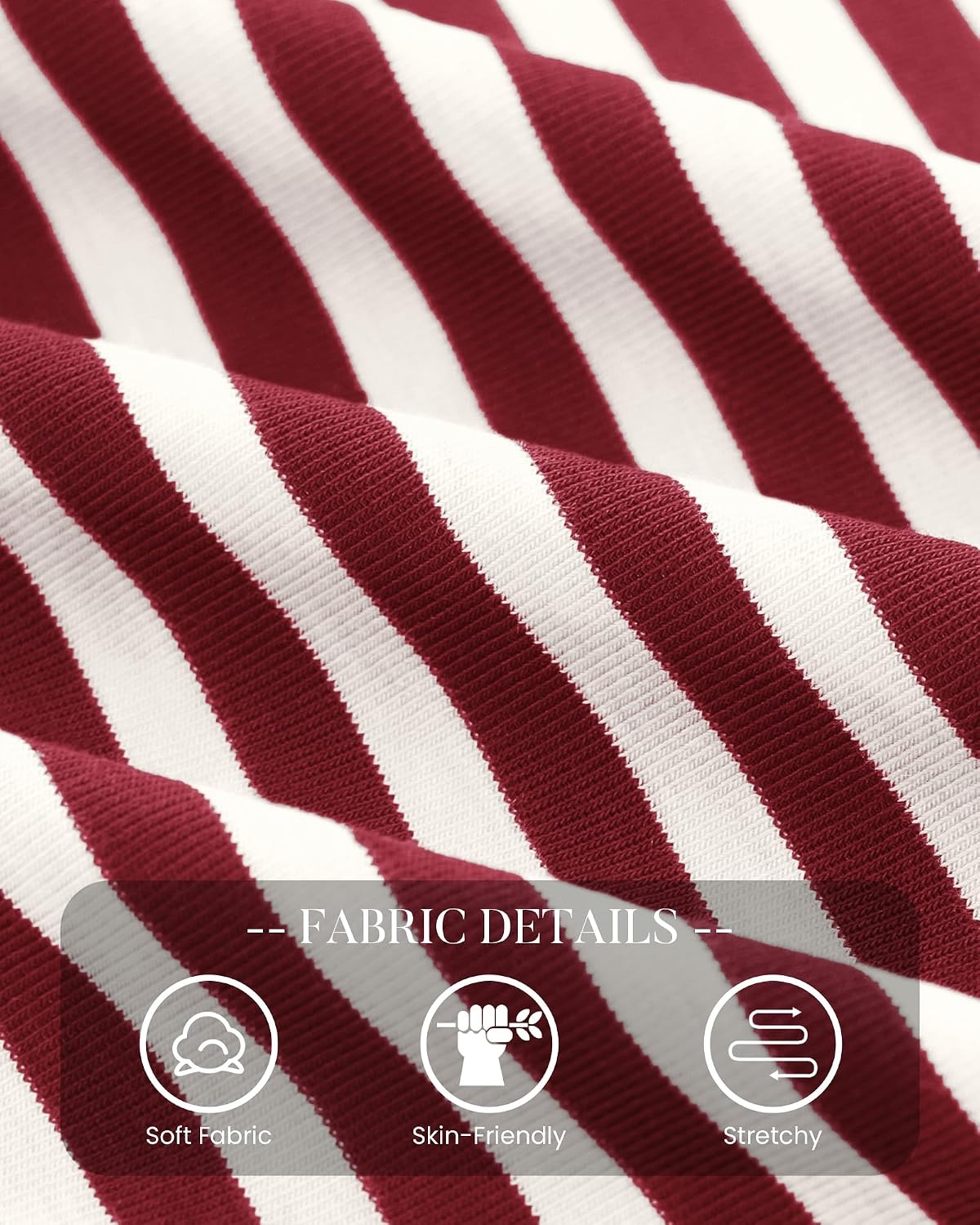 image:imageBTFBM Long Sleeve Shirts for Women Turtleneck Striped Shirt Lightweight Basic Thermal Underwear Tops 2026 Fall FashionWine Red White