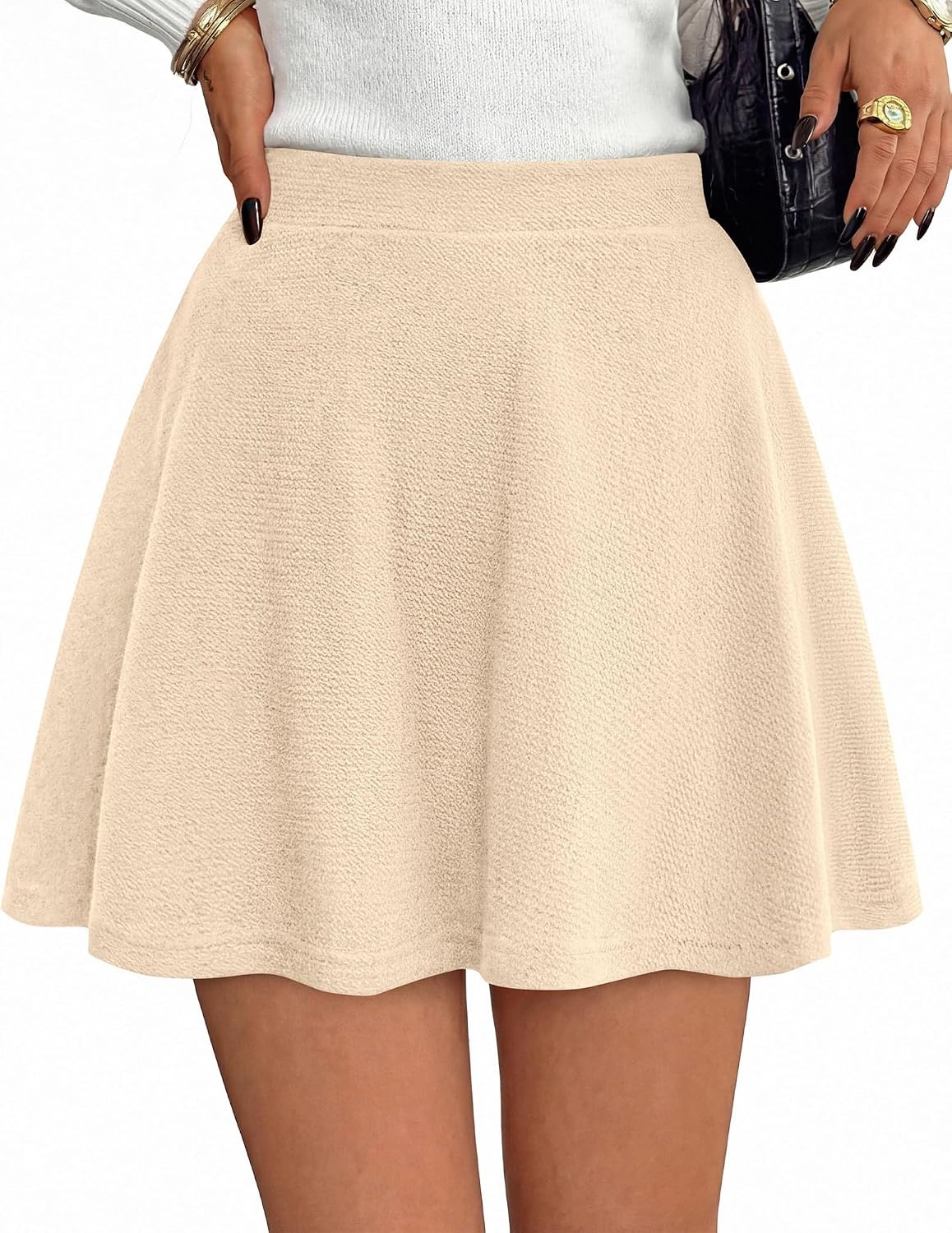 image:imageBTFBM Mini Skirts for Women Trendy Flared Basic Versatile Skorts Skater Tennis Fall Skirt with Shorts Underneath 2026Apricot