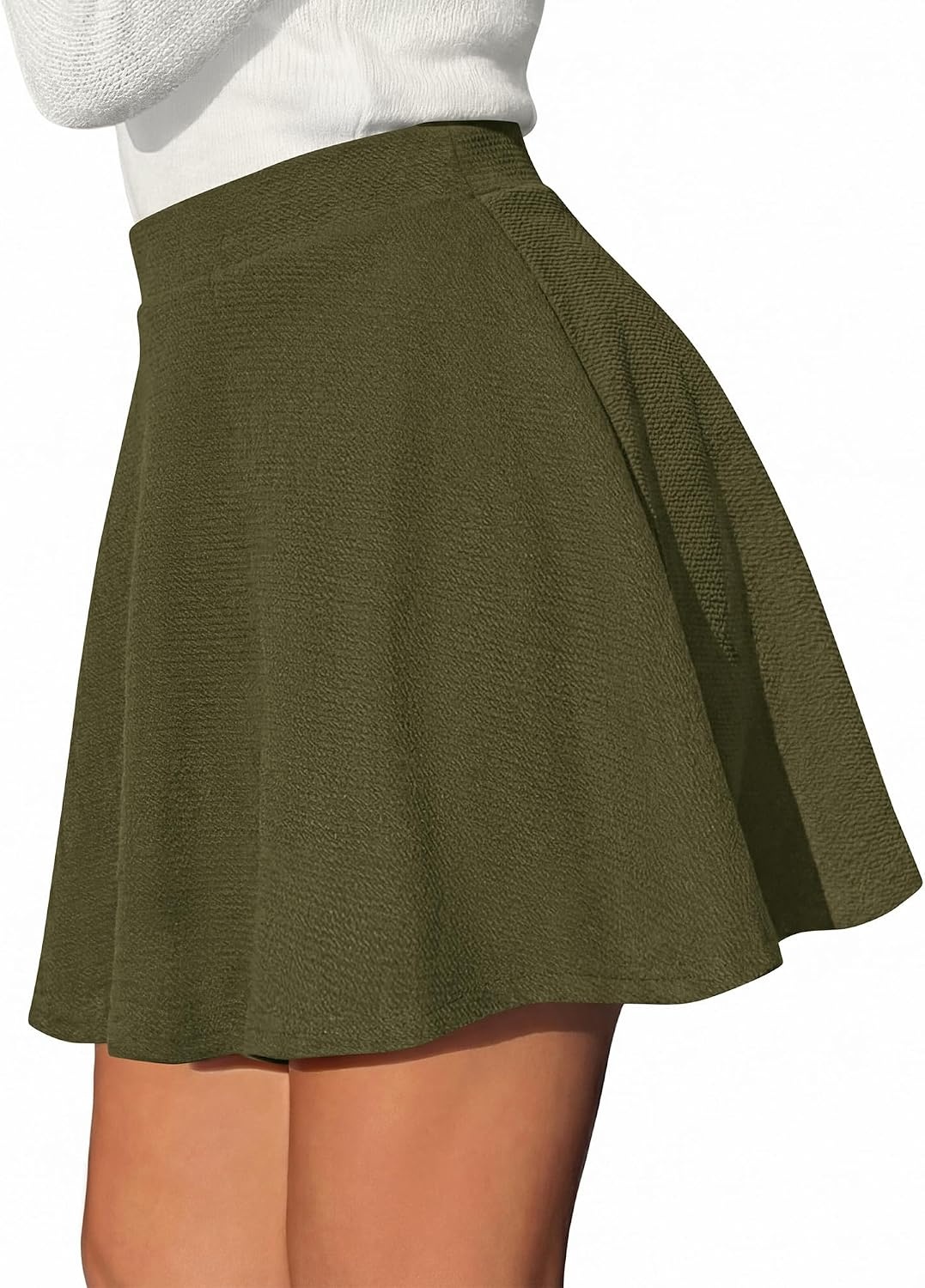 image:imageBTFBM Mini Skirts for Women Trendy Flared Basic Versatile Skorts Skater Tennis Fall Skirt with Shorts Underneath 2026Army Green