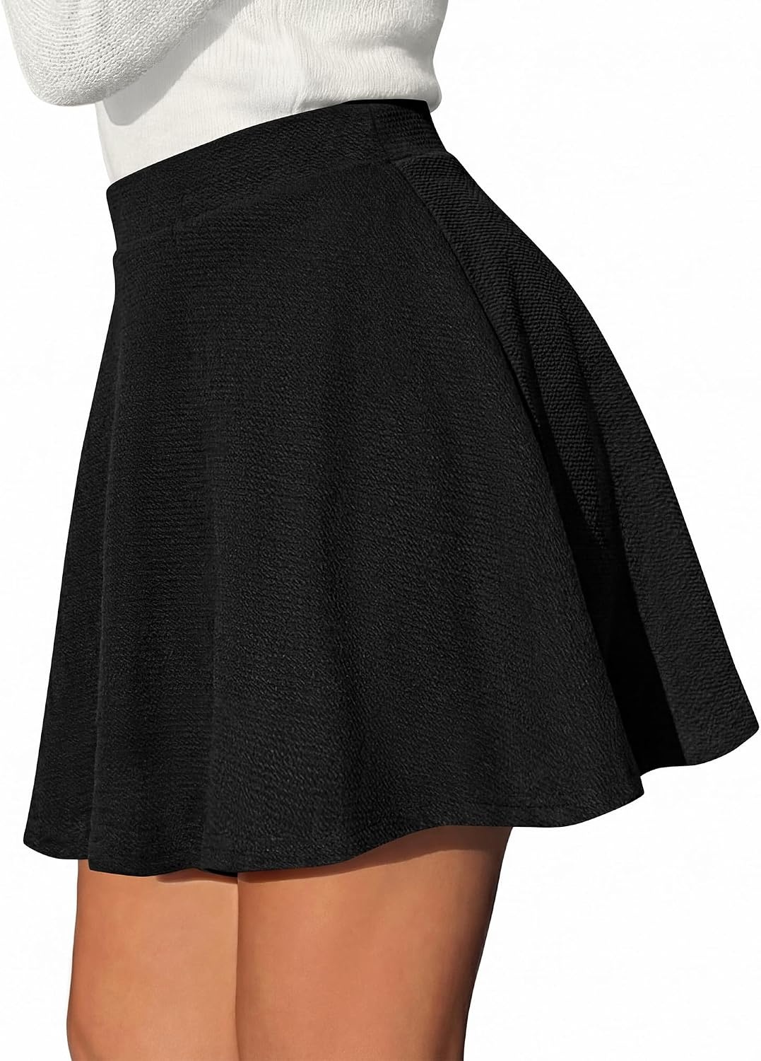 image:imageBTFBM Mini Skirts for Women Trendy Flared Basic Versatile Skorts Skater Tennis Fall Skirt with Shorts Underneath 2026Black