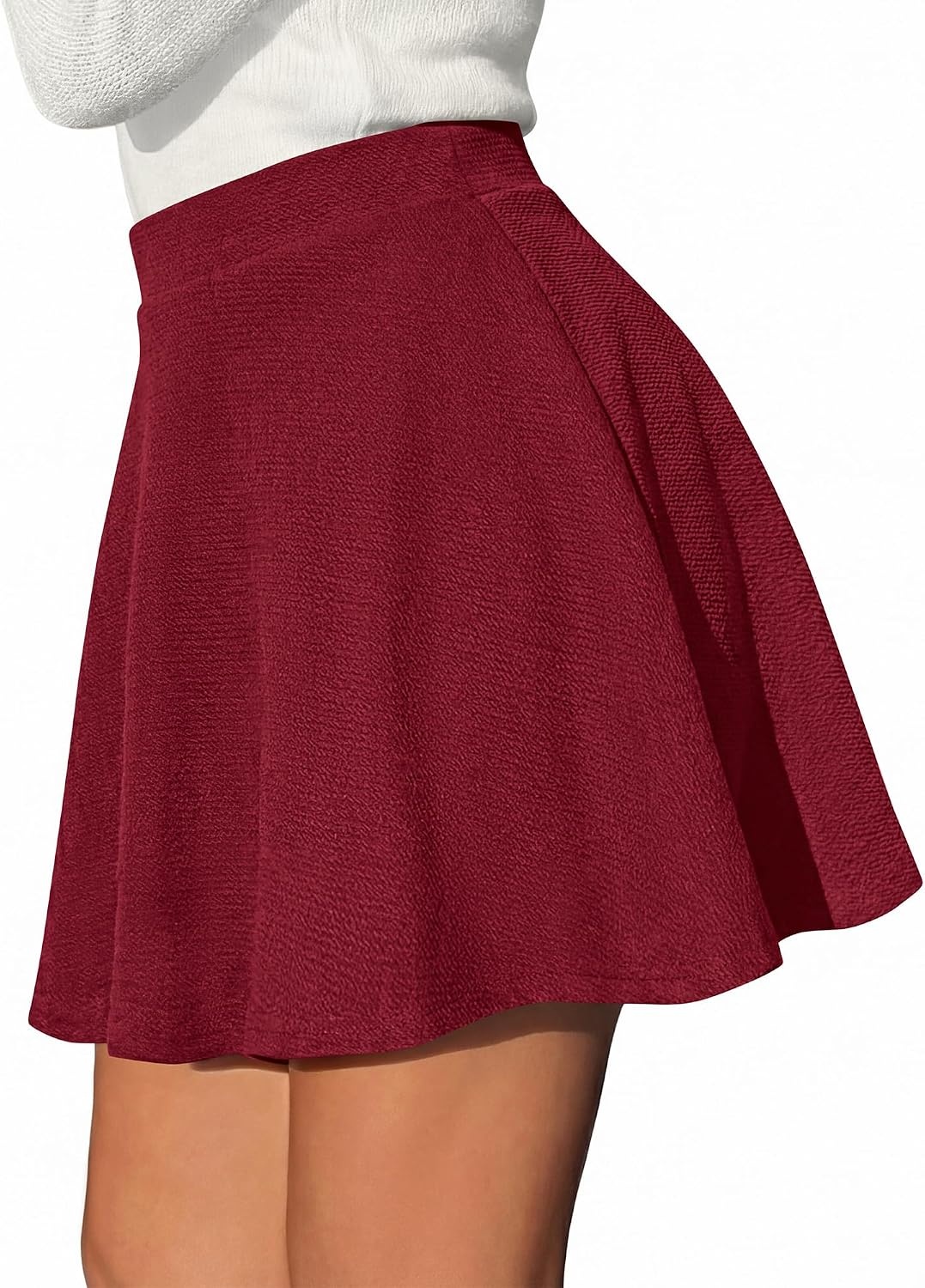 image:imageBTFBM Mini Skirts for Women Trendy Flared Basic Versatile Skorts Skater Tennis Fall Skirt with Shorts Underneath 2026Burgundy