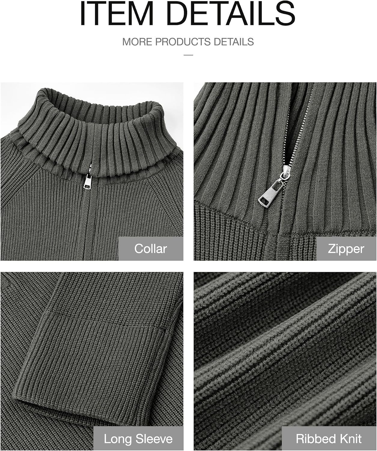 image:imageBTFBM Womens Sweaters Quarter Zip Pullover V Neck Collar Long Sleeve Ribbed Knit Loose Casual 2026 Winter Fall SweaterDark Grey