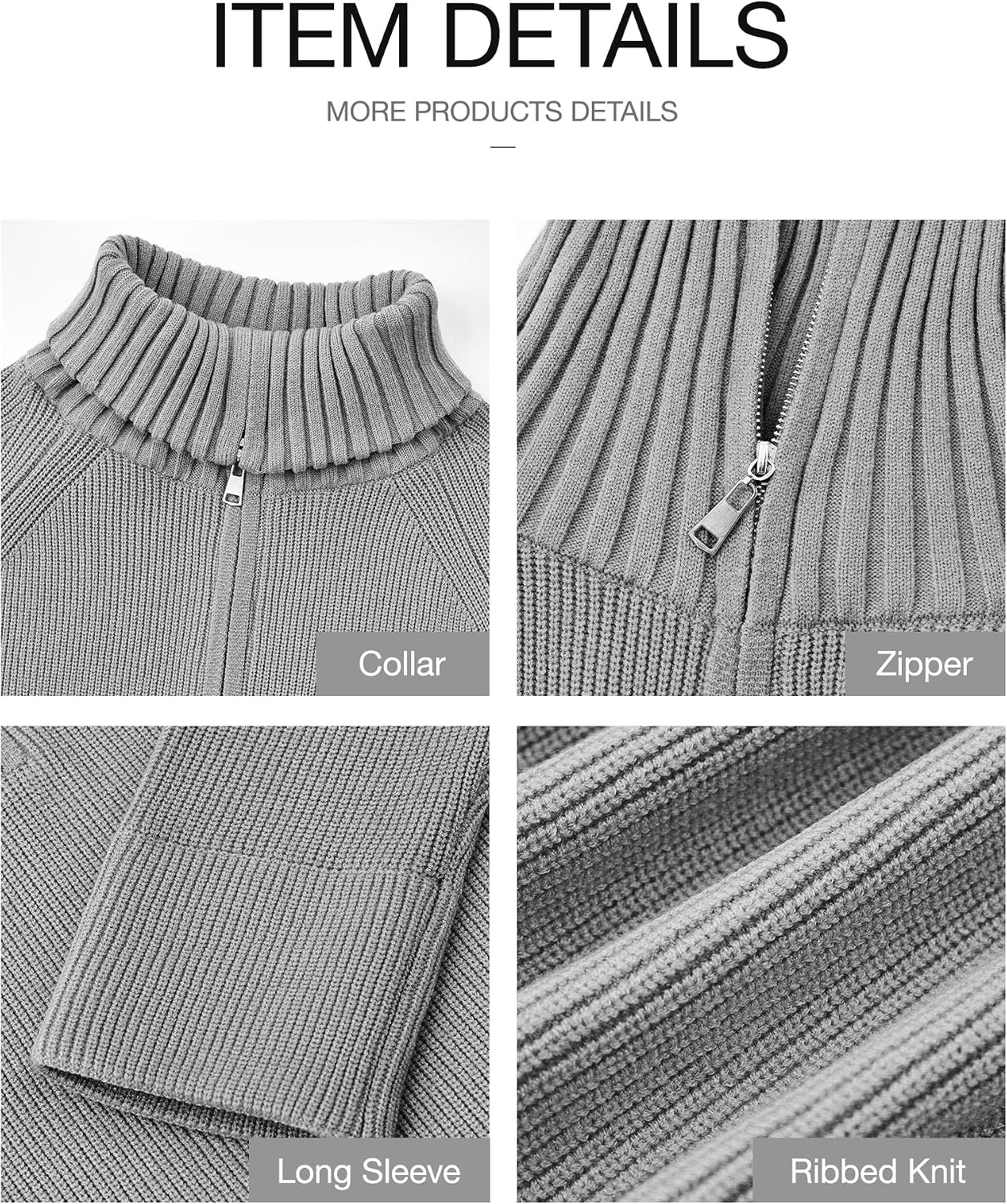 image:imageBTFBM Womens Sweaters Quarter Zip Pullover V Neck Collar Long Sleeve Ribbed Knit Loose Casual 2026 Winter Fall SweaterLight Grey