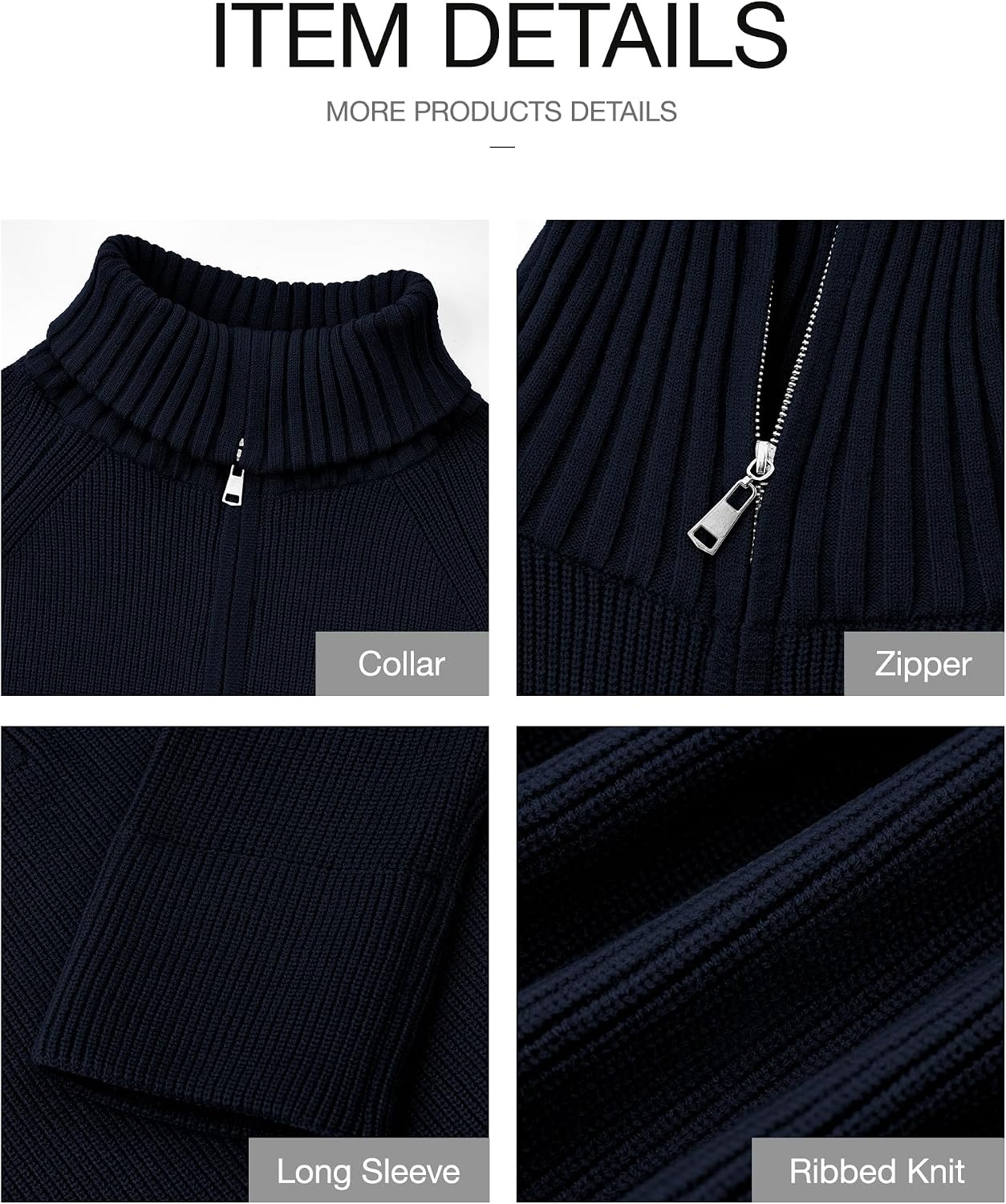 image:imageBTFBM Womens Sweaters Quarter Zip Pullover V Neck Collar Long Sleeve Ribbed Knit Loose Casual 2026 Winter Fall SweaterNavy