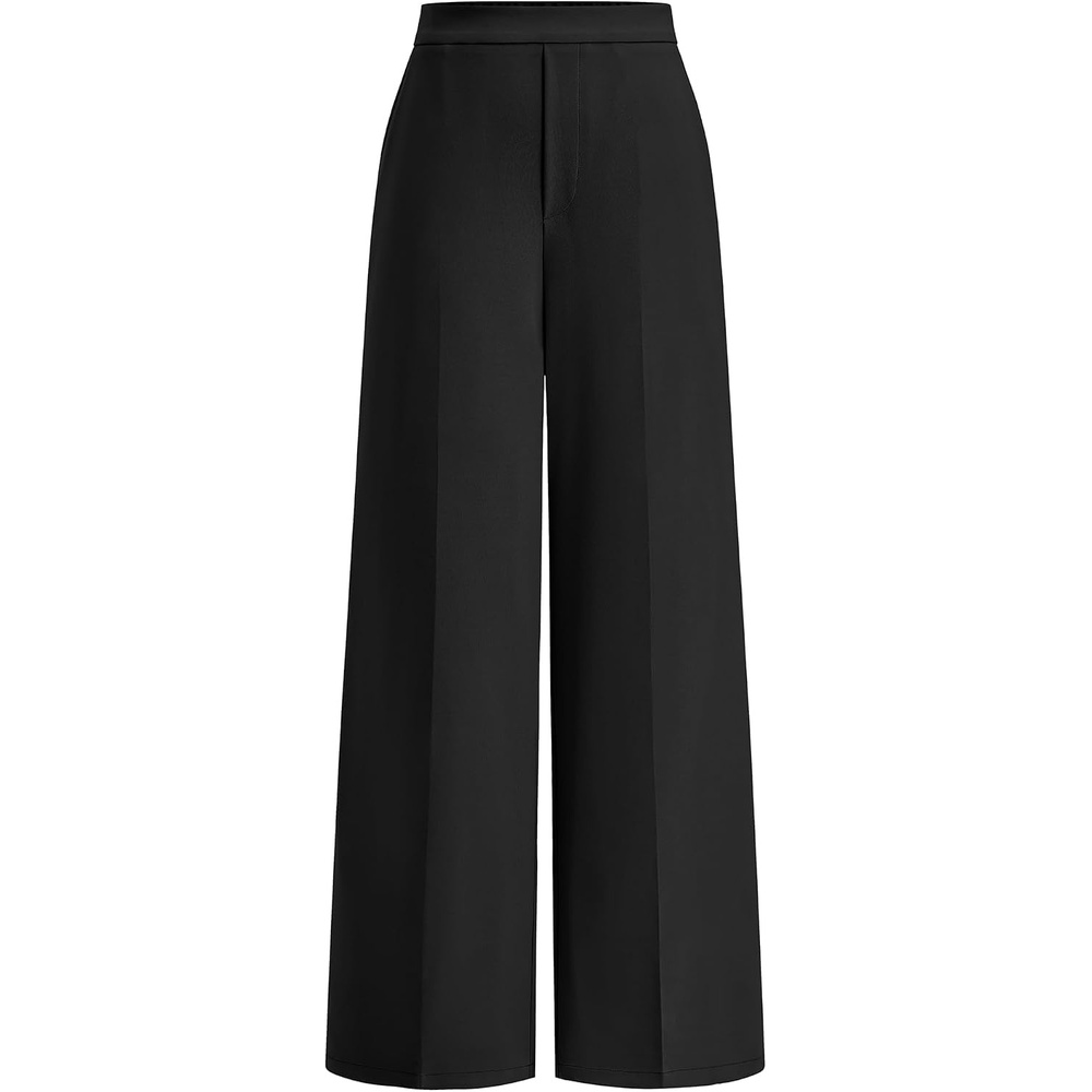 image:imageBTFBM Womens Dress Pants 2026 Fall Wide Leg High Waisted Palazzo Pants Business Casual Work Trousers Slacks PocketsBlack
