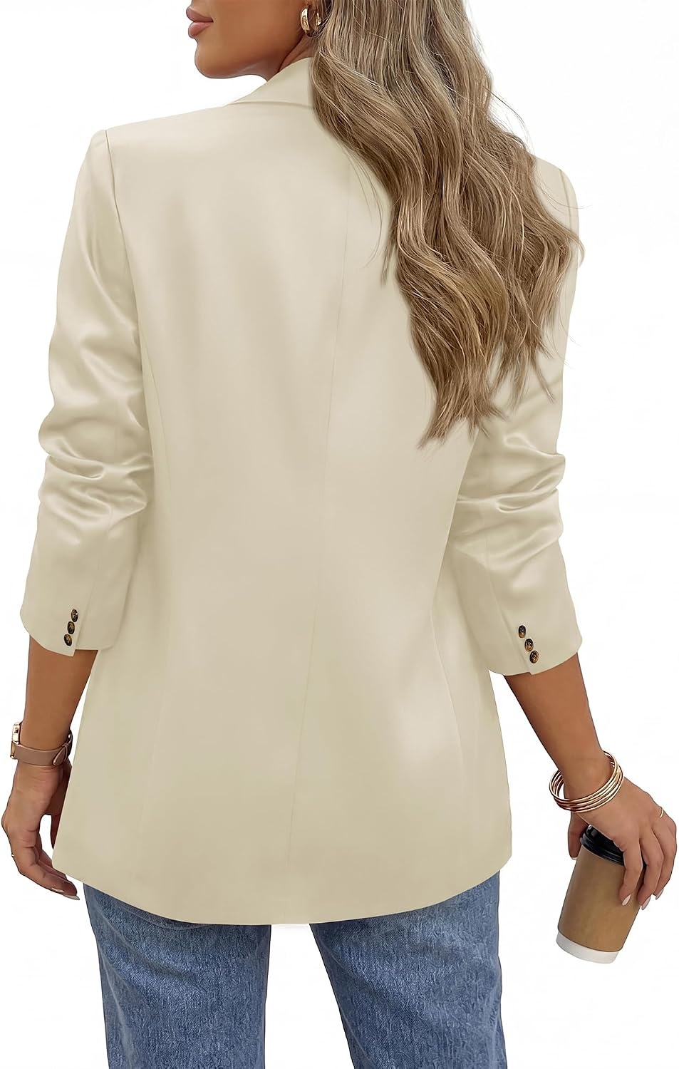 image:imageBTFBM Satin Long Sleeve Blazers for Women 2026 Work Office Suit Jackets with PocketsBusiness Casual OutfitsFall WinterBeige