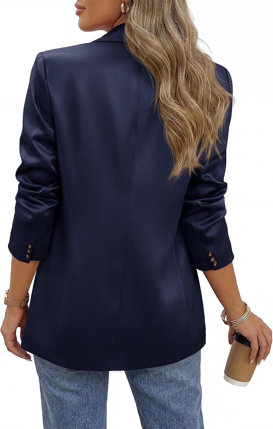 image:imageBTFBM Satin Long Sleeve Blazers for Women 2026 Work Office Suit Jackets with PocketsBusiness Casual OutfitsFall WinterNavy Blue