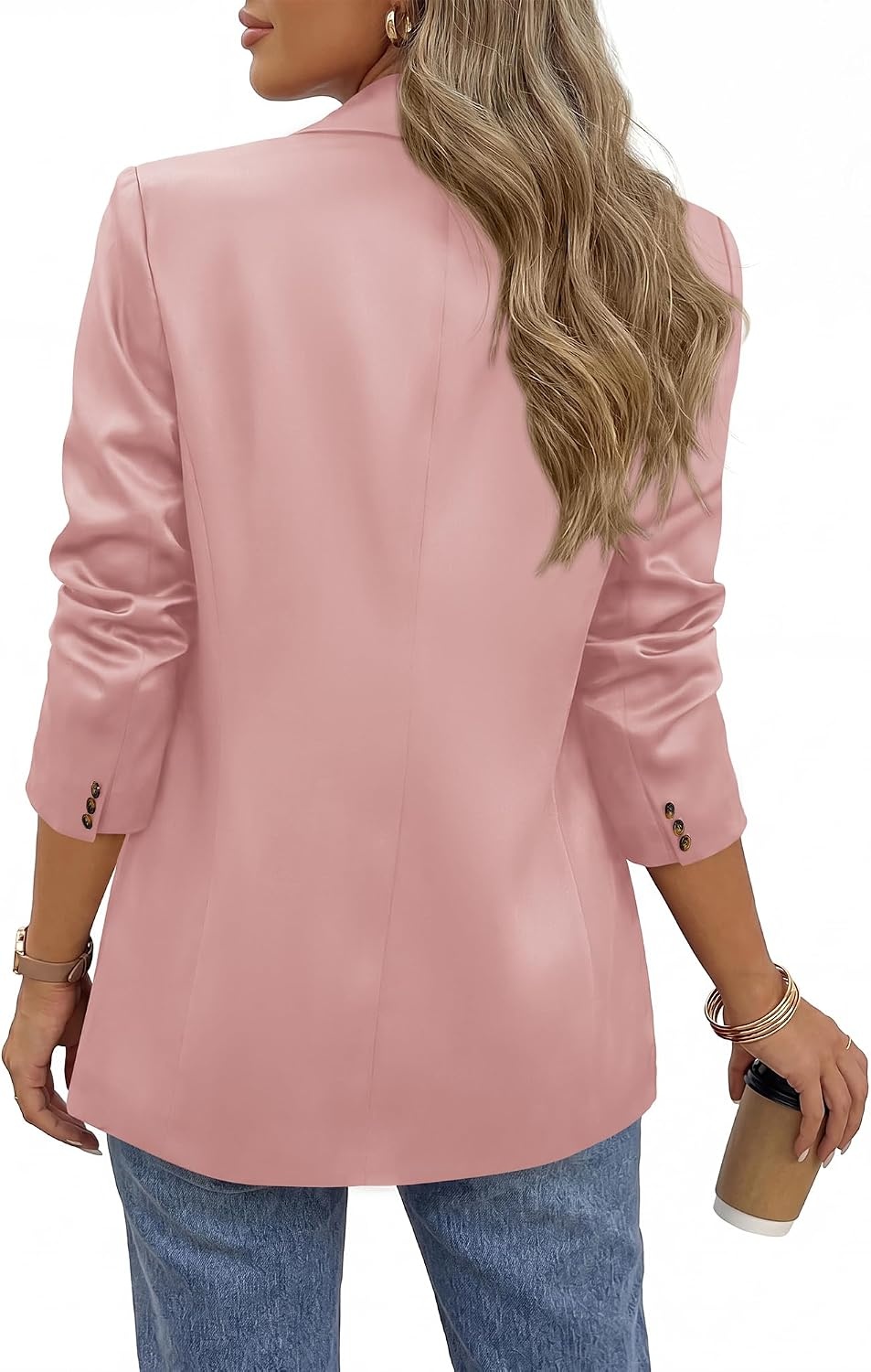 image:imageBTFBM Satin Long Sleeve Blazers for Women 2026 Work Office Suit Jackets with PocketsBusiness Casual OutfitsFall WinterPink