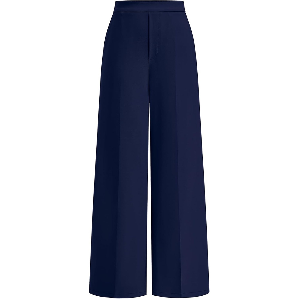 image:imageBTFBM Womens Dress Pants Wide Leg Trousers Pockets  High Waisted Long Business Casual SlacksFall FashionNavy Blue