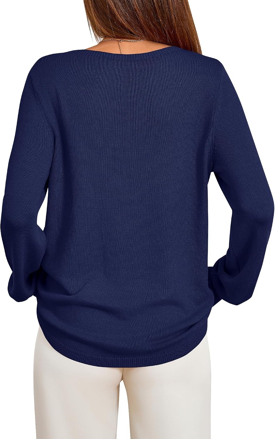 image:imageBTFBM Womens Long Sleeve Sweaters Crew Neck Basic Tops Business Casual TopLightweight Knit Pullover SweaterBasic Travel OutfitsLadies ShirtsFall Fashion Winter Layer ClothesNavy Blue