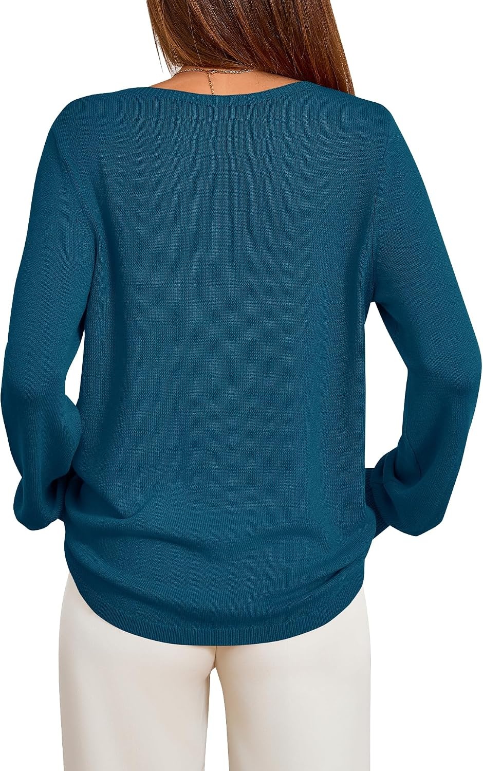 image:imageBTFBM Womens Long Sleeve Sweaters Crew Neck Basic Tops Business Casual TopLightweight Knit Pullover SweaterBasic Travel OutfitsLadies ShirtsFall Fashion Winter Layer ClothesDark Blue