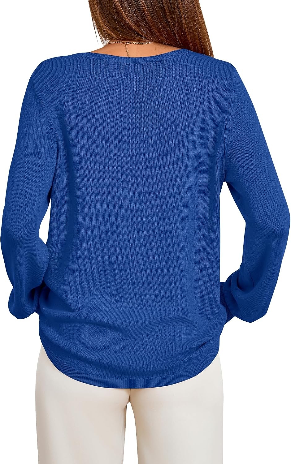 image:imageBTFBM Womens Long Sleeve Sweaters Crew Neck Basic Tops Business Casual TopLightweight Knit Pullover SweaterBasic Travel OutfitsLadies ShirtsFall Fashion Winter Layer ClothesRoyal Blue