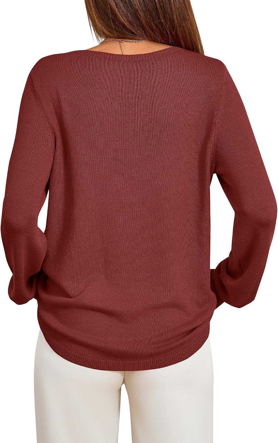 image:imageBTFBM Womens Long Sleeve Sweaters Crew Neck Basic Tops Business Casual TopLightweight Knit Pullover SweaterBasic Travel OutfitsLadies ShirtsFall Fashion Winter Layer ClothesMaroon