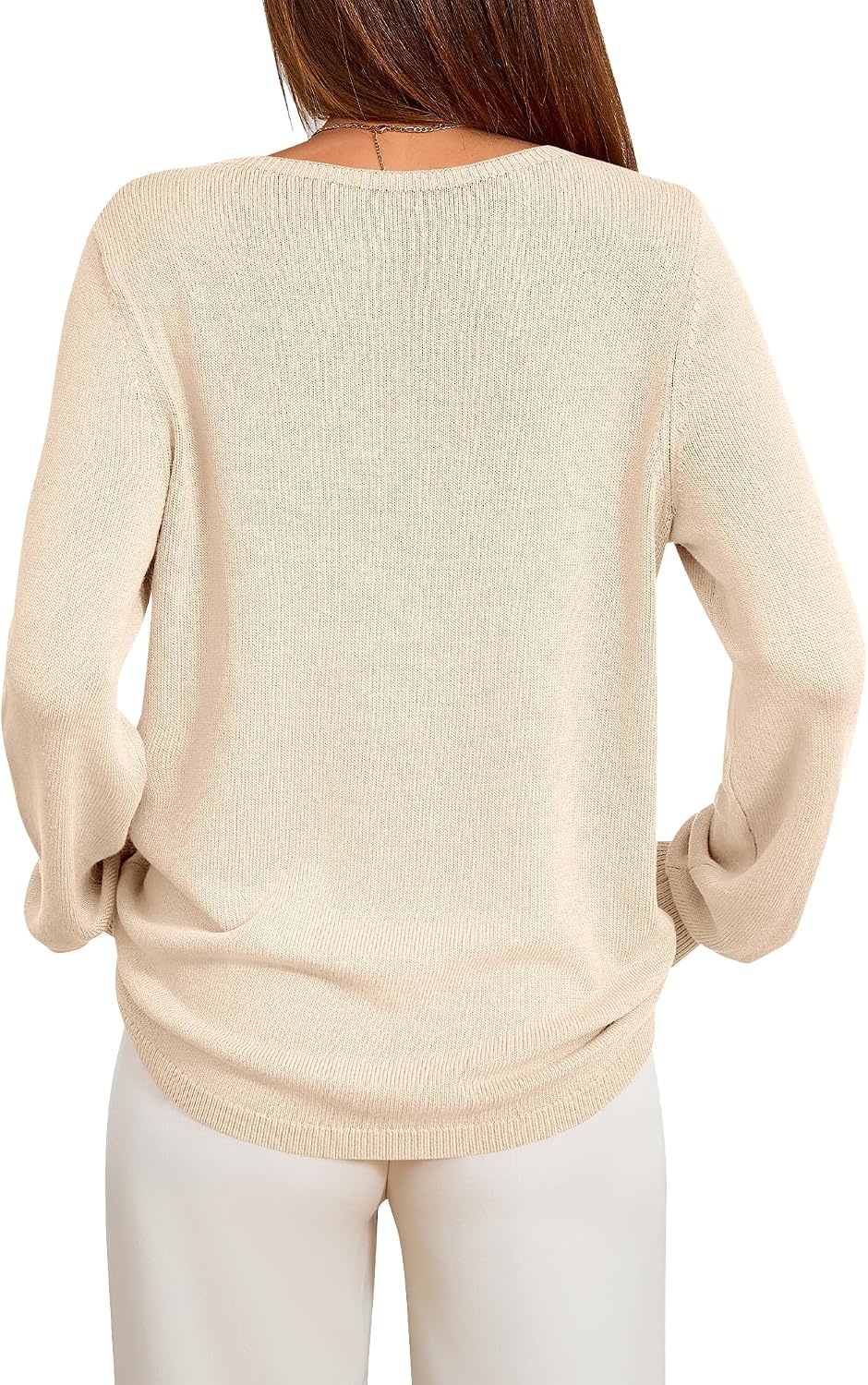 image:imageBTFBM Womens Long Sleeve Sweaters Crew Neck Basic Tops Business Casual TopLightweight Knit Pullover SweaterBasic Travel OutfitsLadies ShirtsFall Fashion Winter Layer ClothesApricot