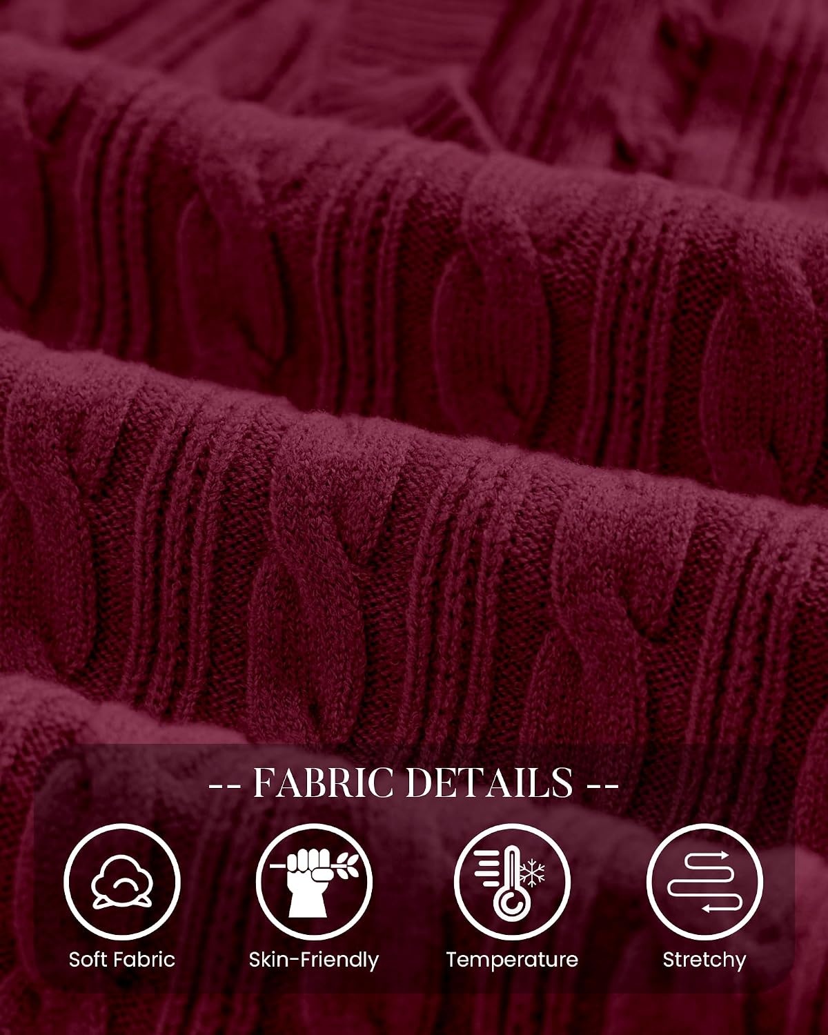 image:imageBTFBM Womens Sweaters Cable Knit V Neck Long Sleeve Tops Lightweight Ribbed Fitted PulloverY2K Going Out TopBasic Tunic Daily Wear Fall 2026Dressy Work Business Casual OutfitsBurgundy
