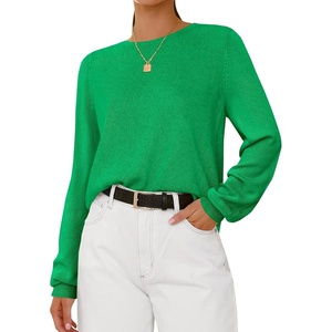 BTFBM Women’s Long Sleeve Sweaters Crew Neck Basic Tops | Business Casual Top,Lightweight Knit Pullover Sweater,Basic Travel Outfits,Ladies Shirts,Fall Fashion Winter Layer Clothes(Green)