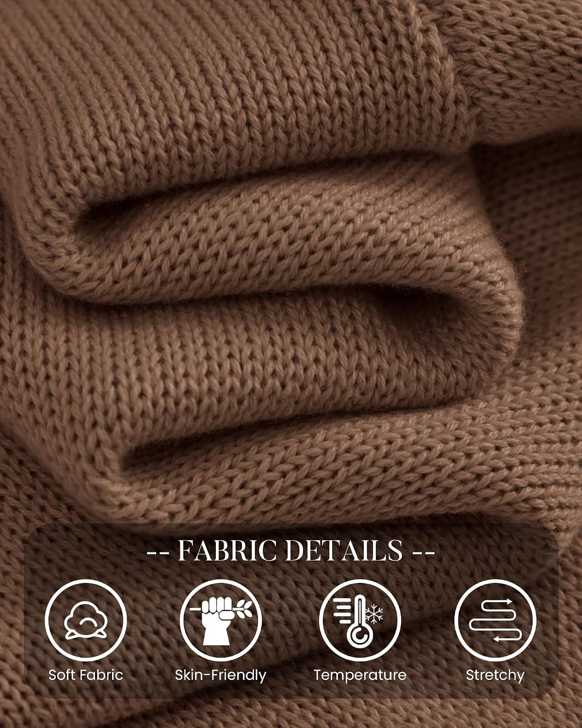 image:imageBTFBM Womens Long Sleeve Sweaters Mock Neck Tops Lightweight Knit Pullover SweaterBasic Classic Daily Wear 2026 Fall FashionWinter Layer ClothesBusiness Casual OutfitsBrown