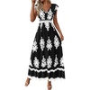 Floral Black White