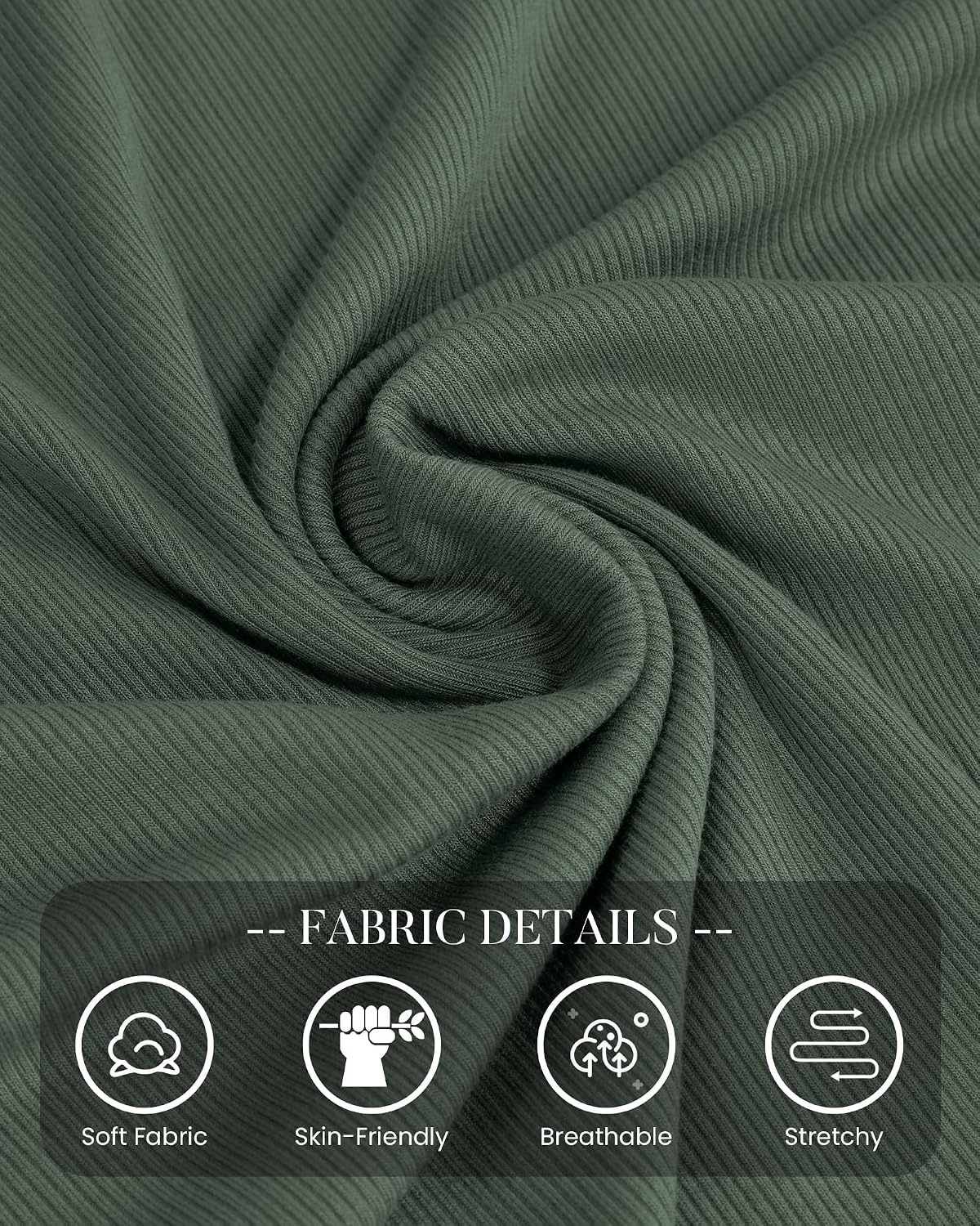 image:imageBTFBM Ribbed Long Sleeve Shirts for Women Fitted Underscrub Contrasting Crew High Neck Ruched Side Y2k Going Out Tops Date Night Outfit Work Top Winter Fall Fashion Clothing 2026Sage Green