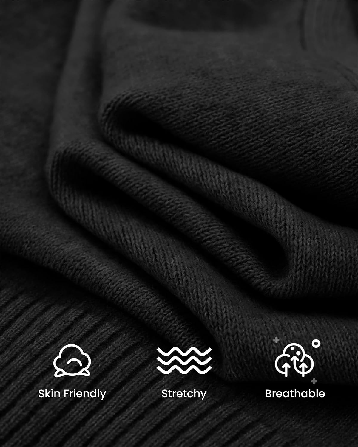 image:imageBTFBM V Neck Cardigan Sweaters for Women 2026 Fall Long Sleeve Knit Sweater Button Down Shrug Tops Open Front Lightweight Cardigans Business Casual Outfits Winter ClothingBlack