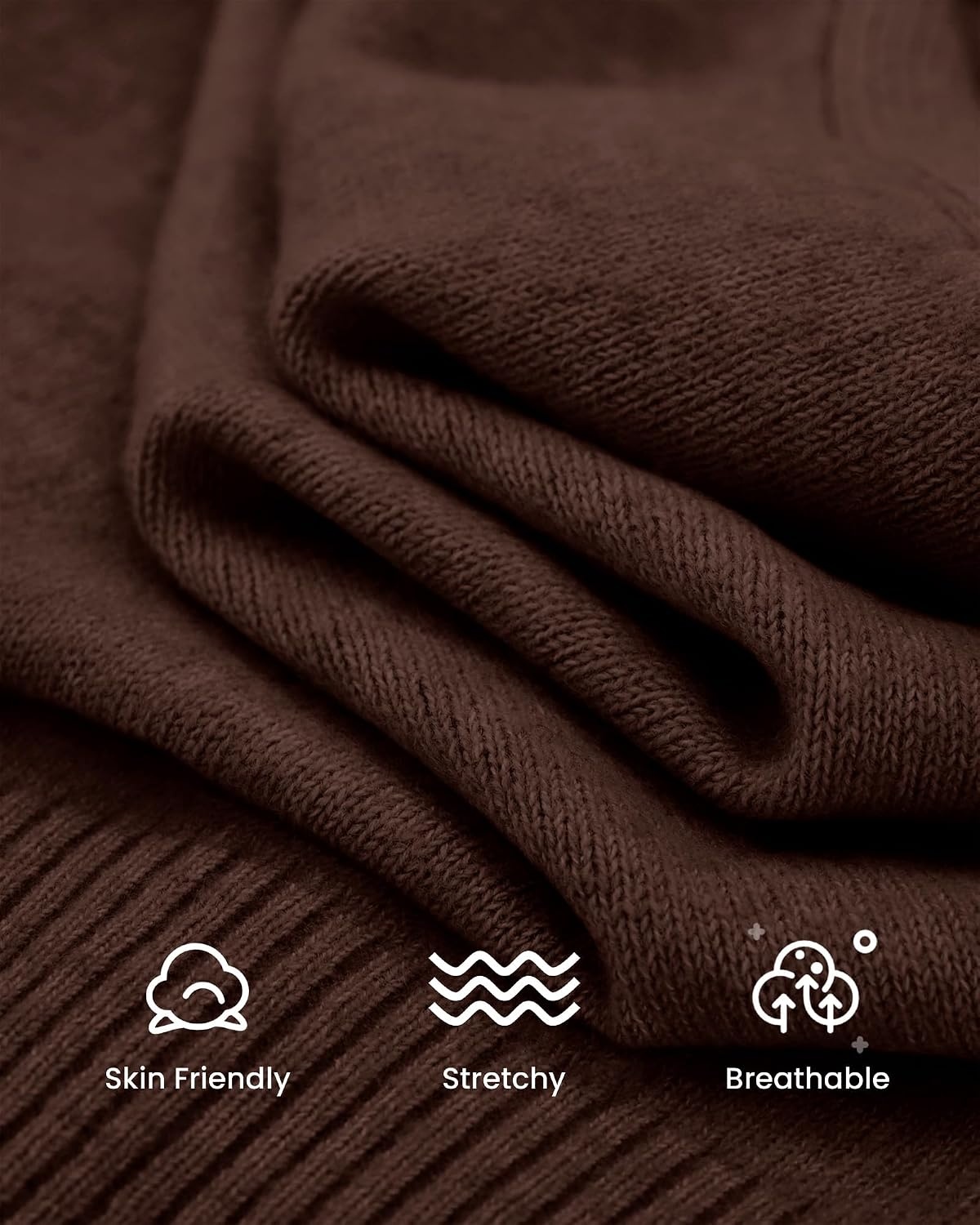 image:imageBTFBM V Neck Cardigan Sweaters for Women 2026 Fall Long Sleeve Knit Sweater Button Down Shrug Tops Open Front Lightweight Cardigans Business Casual Outfits Winter ClothingBrown