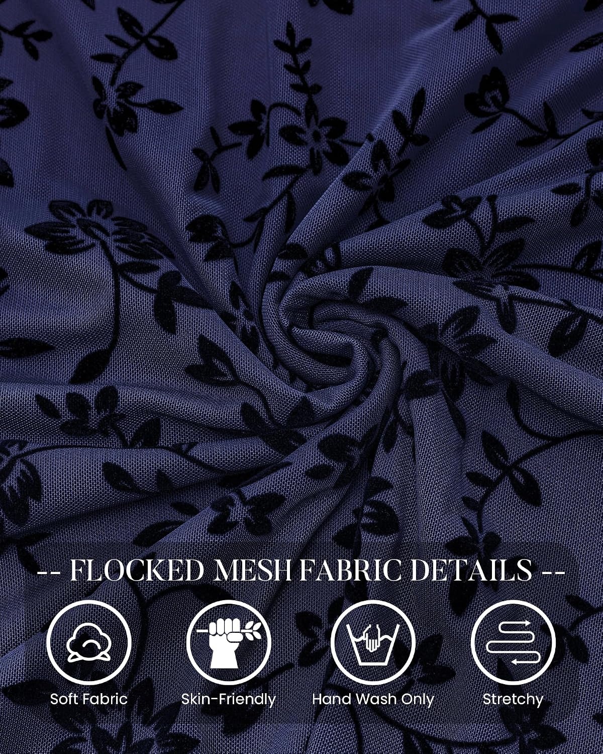 image:imageBTFBM Womens Floral Mesh Maxi Skirts Long Tulle Skirt Flowy A Line High Waist SkirtsVelvetLike FlowersFlocked MeshDoubleLayered SkirtGoing Out OutfitsEarly Fall FashionNavy Blue