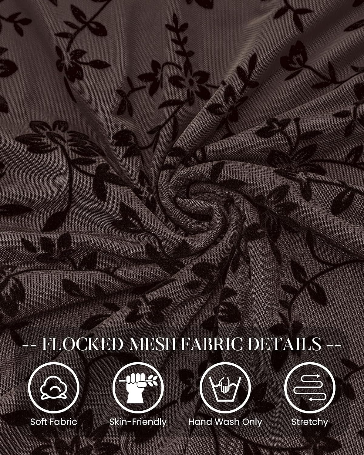 image:imageBTFBM Womens Floral Mesh Maxi Skirts Long Tulle Skirt Flowy A Line High Waist SkirtsVelvetLike FlowersFlocked MeshDoubleLayered SkirtGoing Out OutfitsEarly Fall FashionBrown