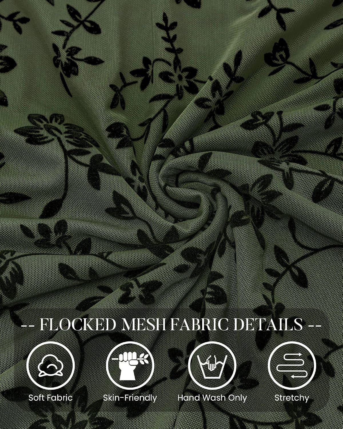 image:imageBTFBM Womens Floral Mesh Maxi Skirts Long Tulle Skirt Flowy A Line High Waist SkirtsVelvetLike FlowersFlocked MeshDoubleLayered SkirtGoing Out OutfitsEarly Fall FashionArmy Green