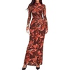 Floral Red Brown
