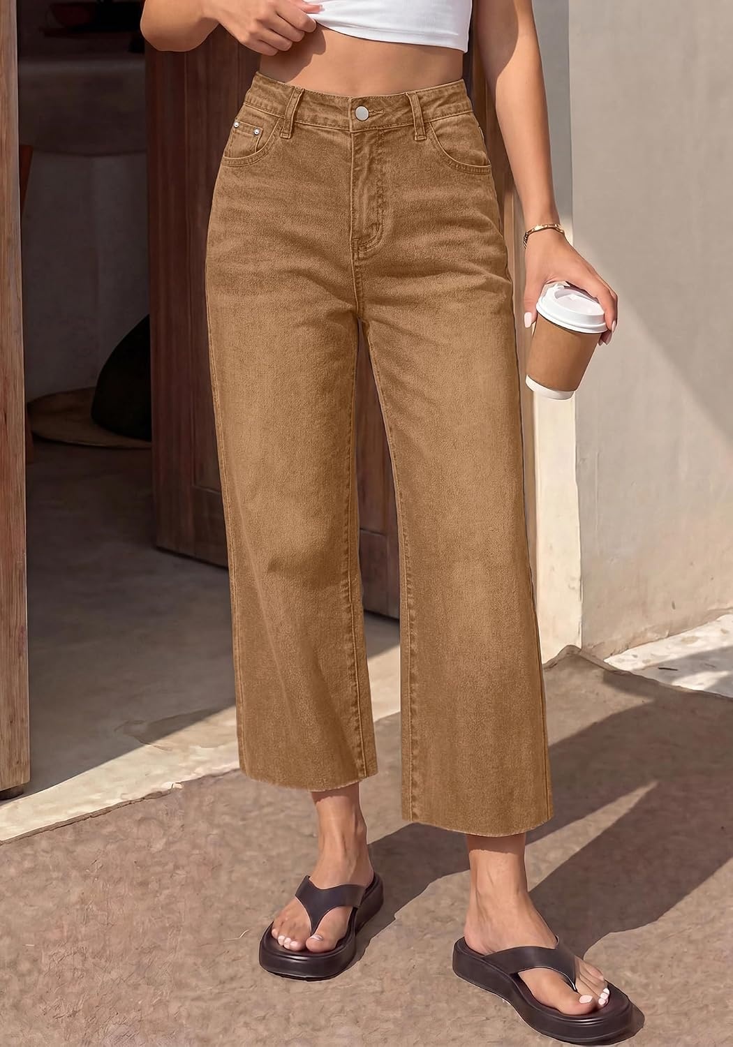 image:imageBTFBM Jeans for Women 2026 Fall Fashion ClothingCamel