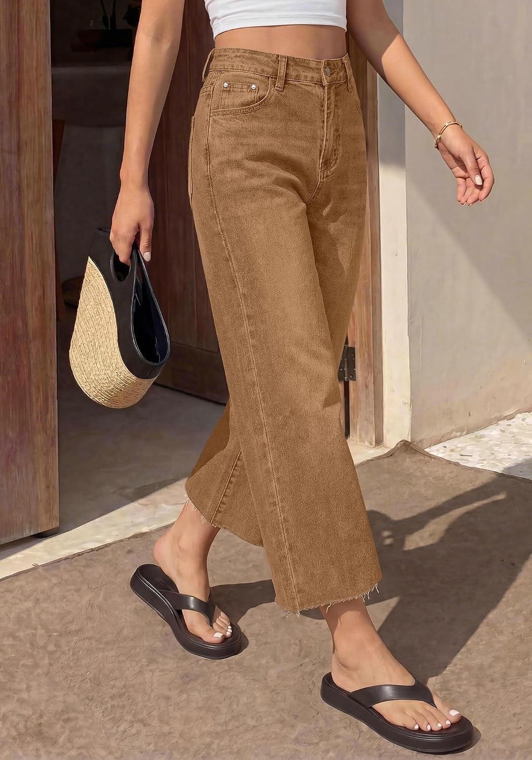 image:imageBTFBM Jeans for Women 2026 Fall Fashion ClothingCamel