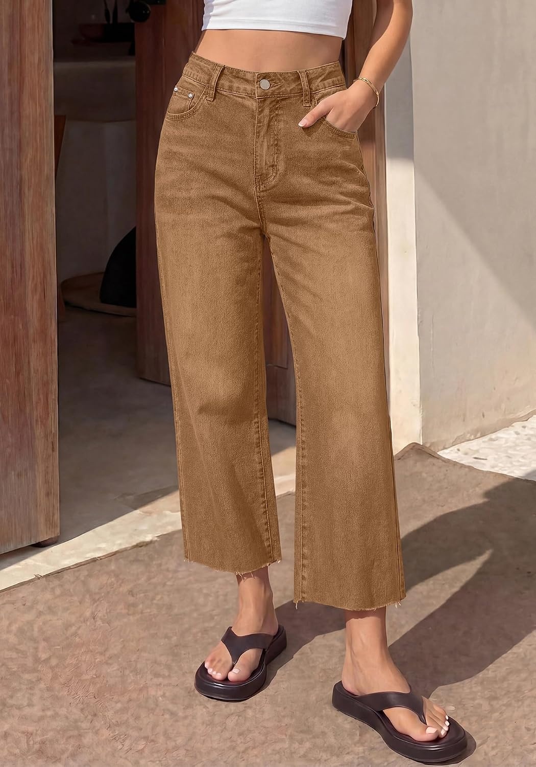 image:imageBTFBM Jeans for Women 2026 Fall Fashion ClothingCamel