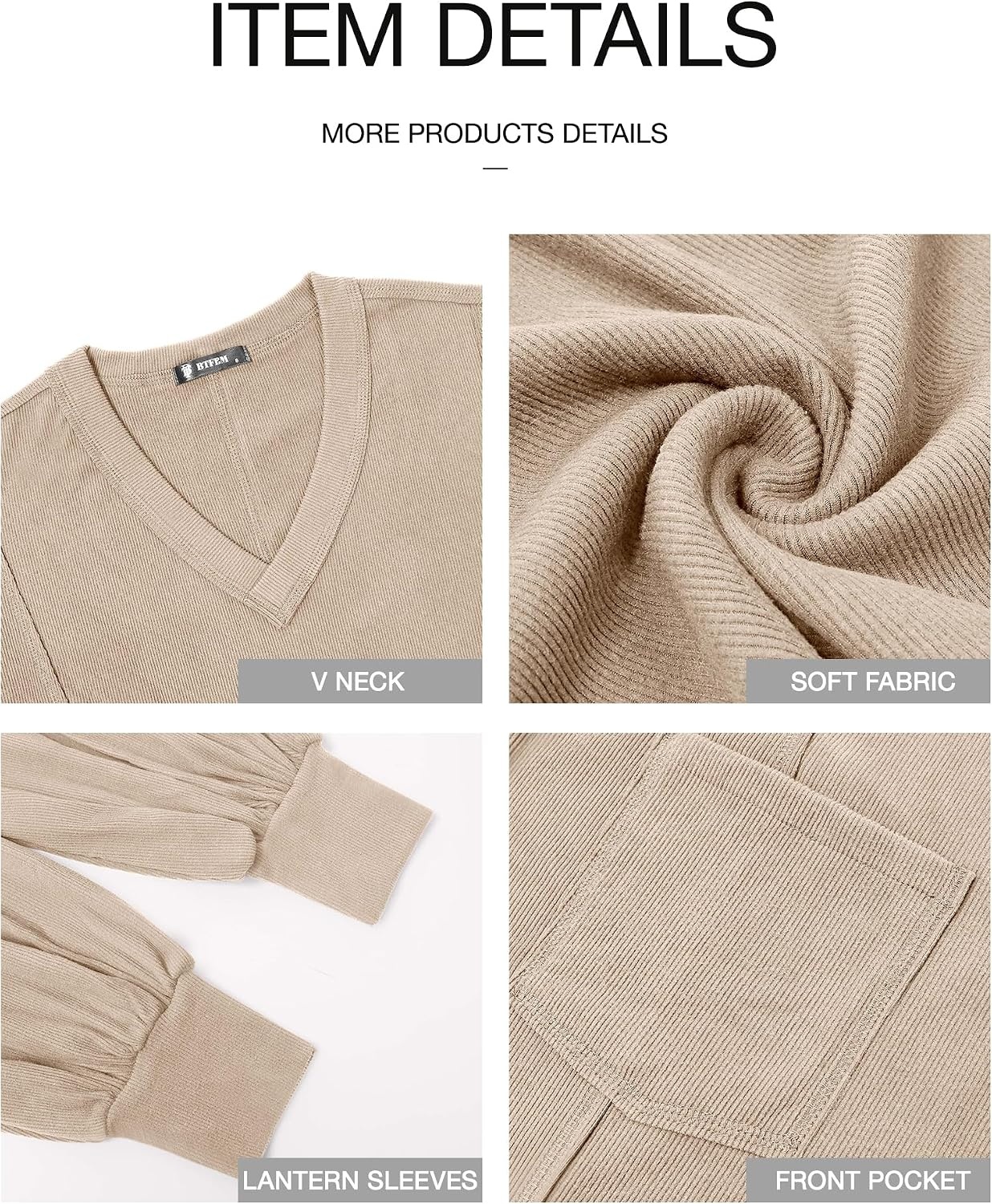 image:imageBTFBM Long Sleeve Shirts for Women 2026 Fall TopsApricot