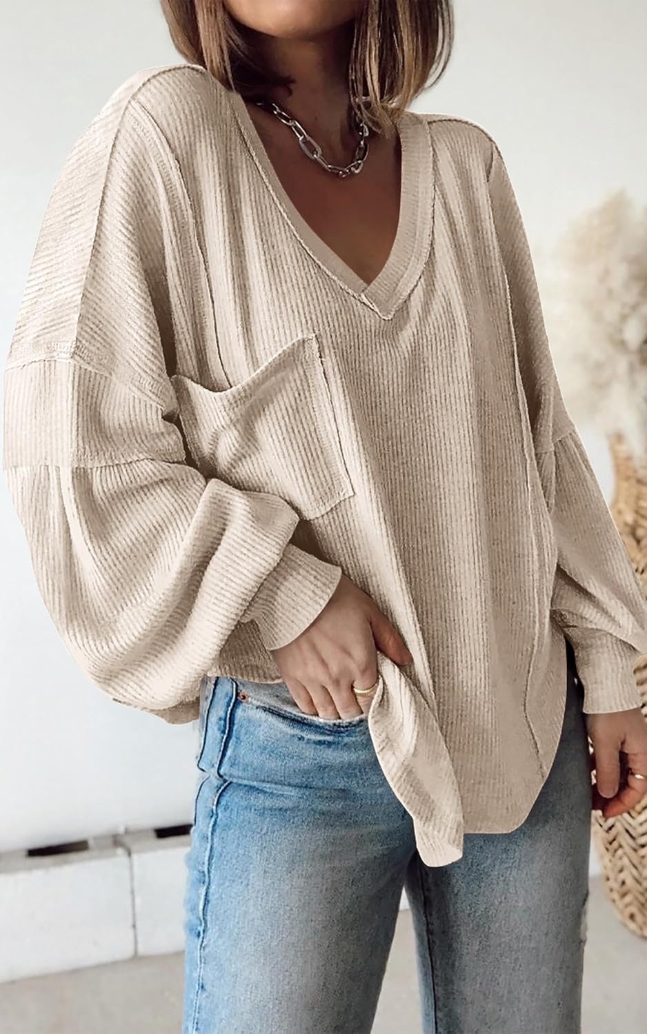 image:imageBTFBM Long Sleeve Shirts for Women 2026 Fall TopsApricot
