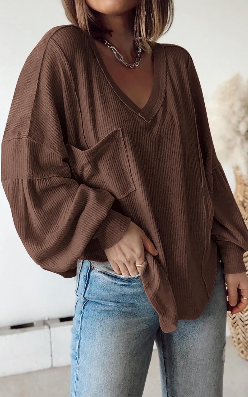 image:imageBTFBM Long Sleeve Shirts for Women 2026 Fall TopsSolid Caramel