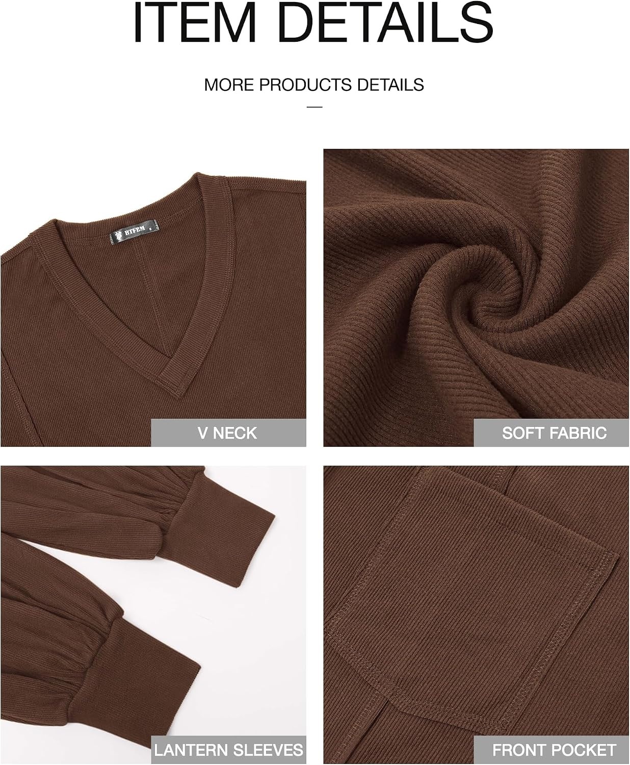 image:imageBTFBM Long Sleeve Shirts for Women 2026 Fall TopsSolid Caramel