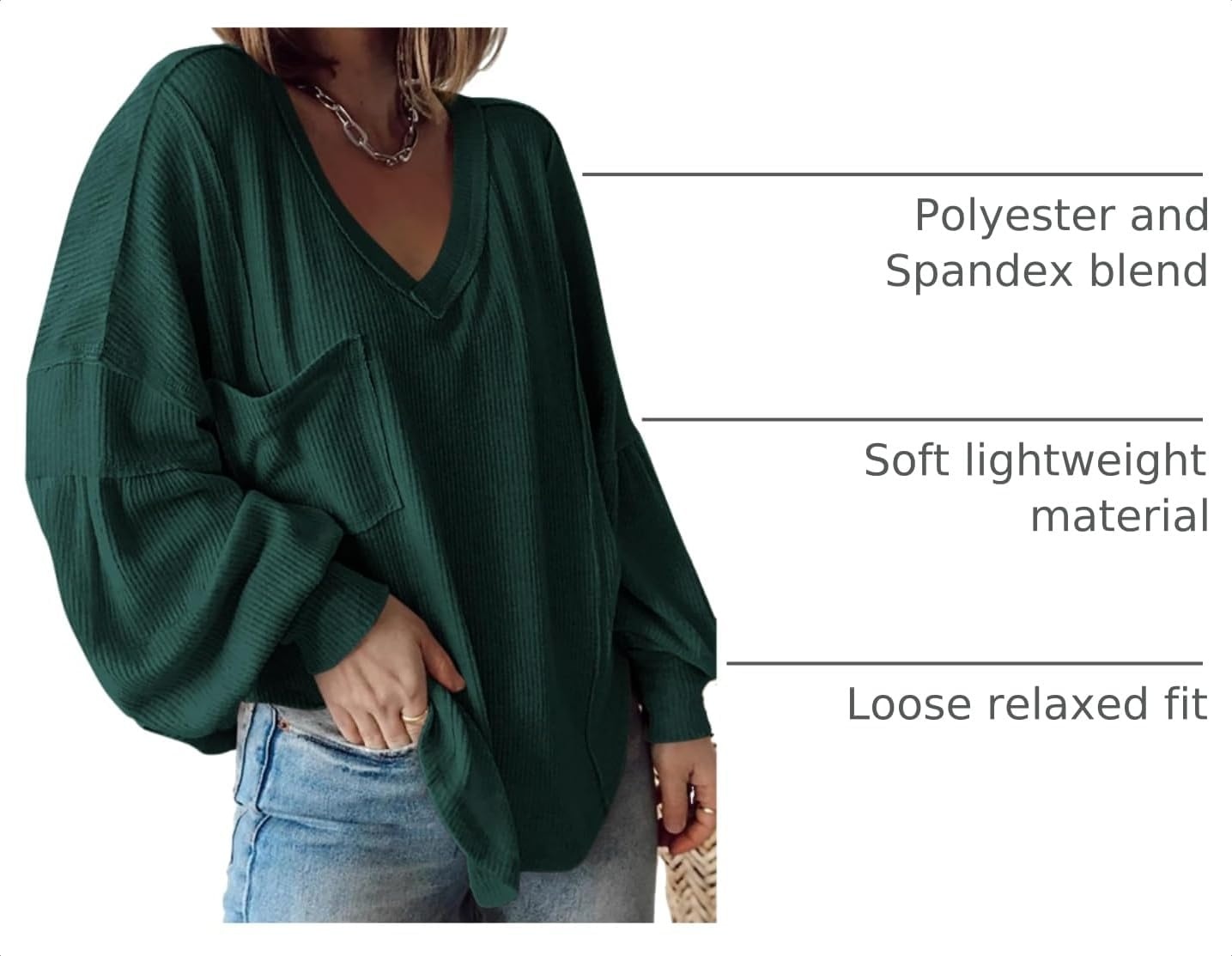 image:imageBTFBM Long Sleeve Shirts for Women 2026 Fall TopsSolid Dark Green