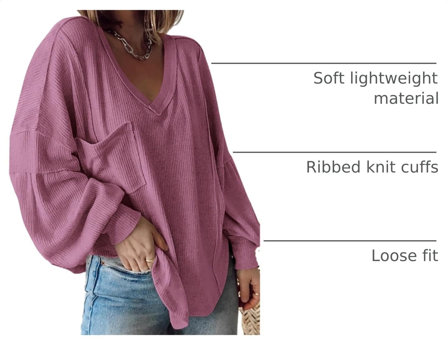 image:imageBTFBM Long Sleeve Shirts for Women 2026 Fall TopsSolid Dusty Pink