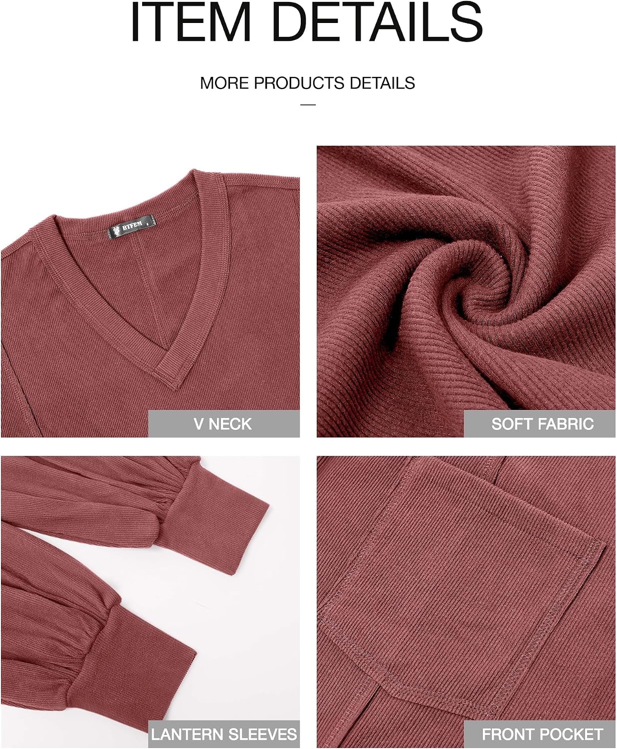 image:imageBTFBM Long Sleeve Shirts for Women 2026 Fall TopsSolid Pink
