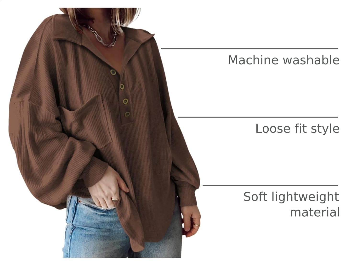 image:imageBTFBM Long Sleeve Shirts for Women 2026 Fall TopsTurndown Caramel