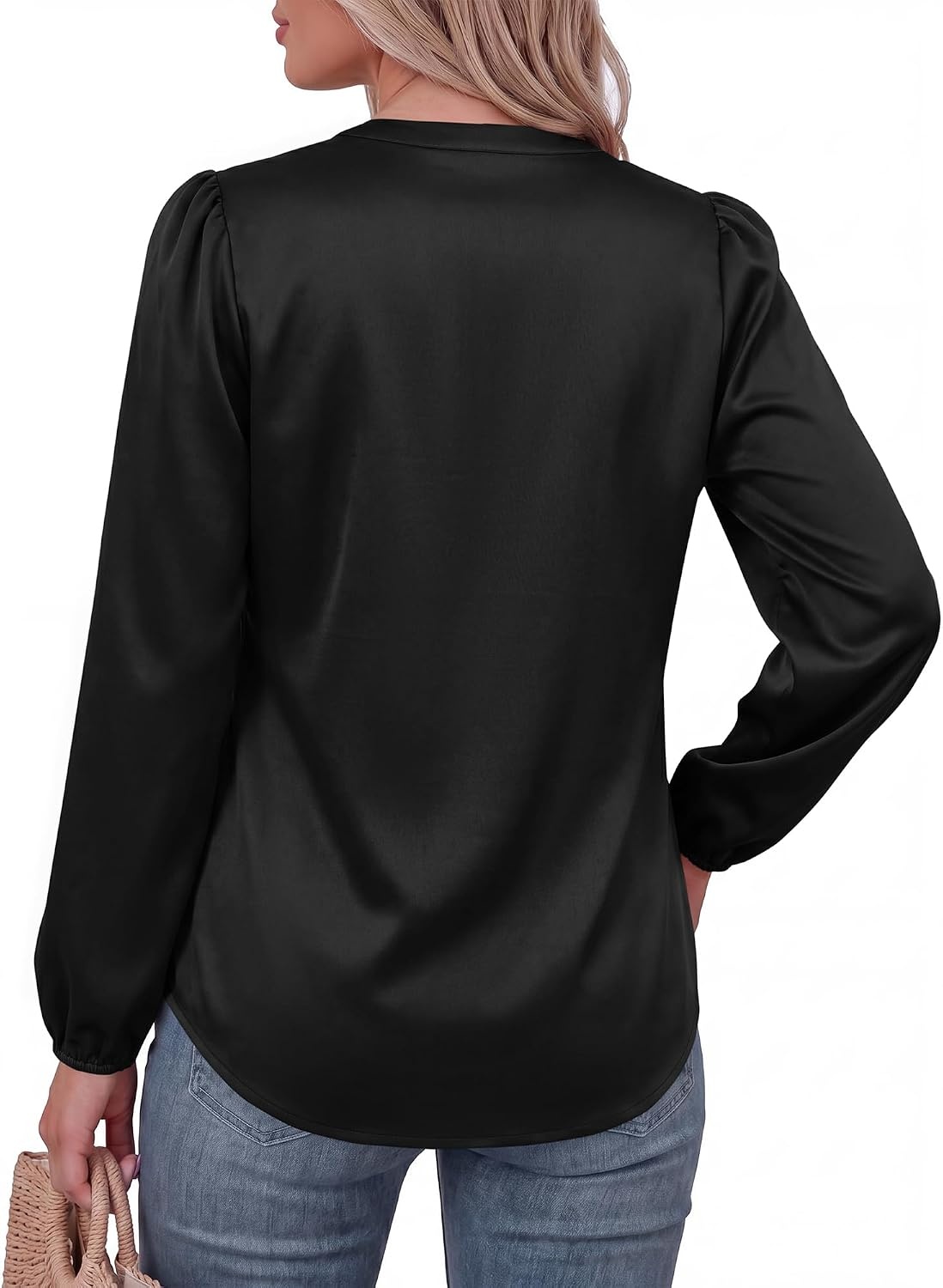 image:imageBTFBM Satin Blouses for Women Dressy Casual Button Down ShirtsBlack