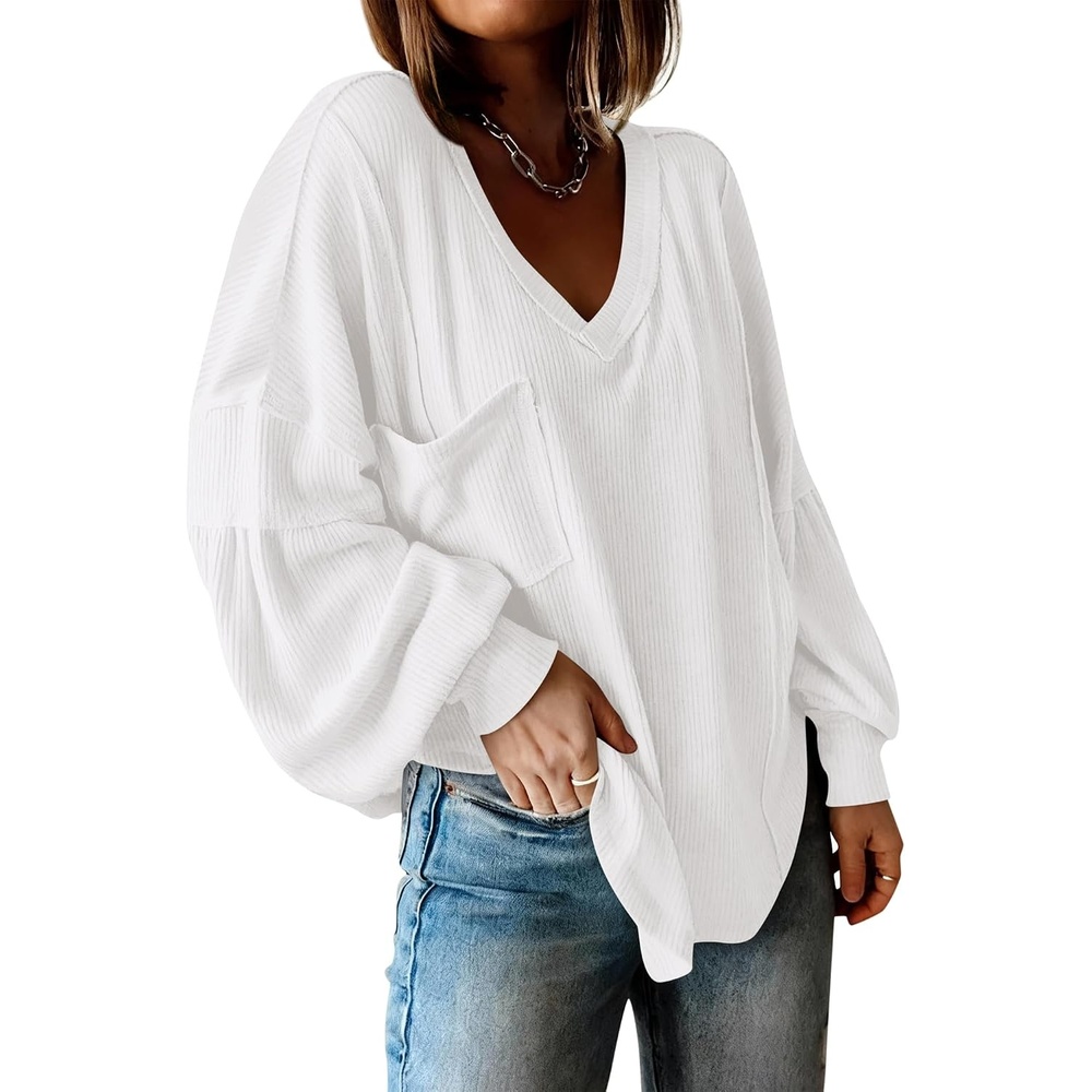 image:imageBTFBM Long Sleeve Shirts for Women 2026 Fall TopsWhite