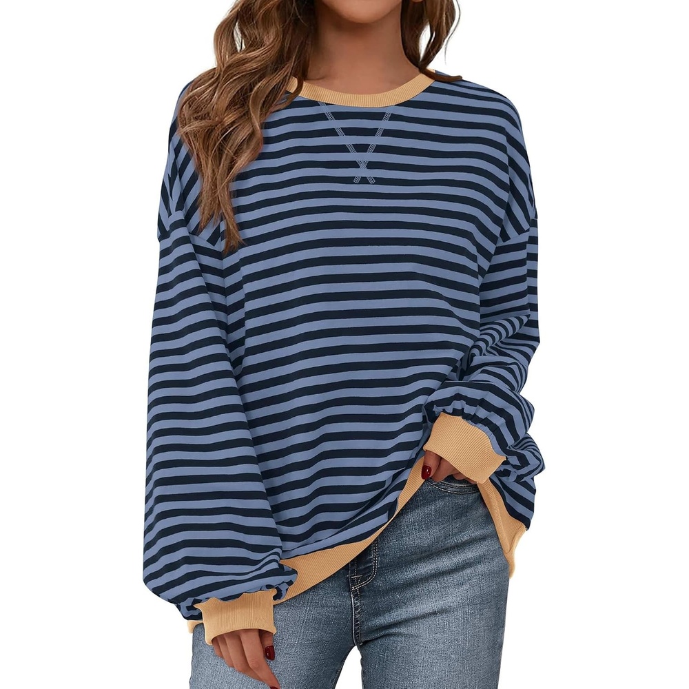 image:imageBTFBM Oversized Sweatshirt For Women 2026 FallBlue Navy