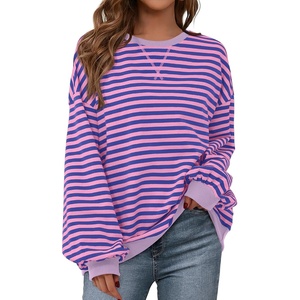 BTFBM Oversized Sweatshirt For Women 2026 Fall(Blue Pink)