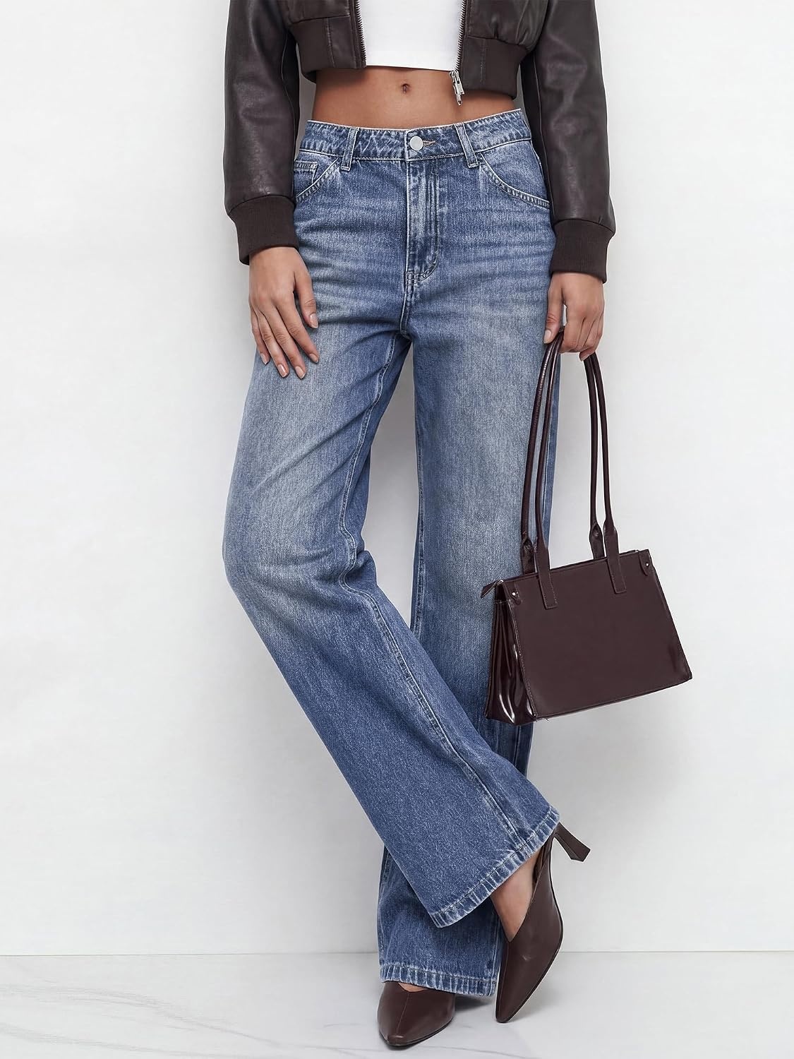 image:imageBTFBM Women Casual Straight Leg Jeans TrendyDusk Blue