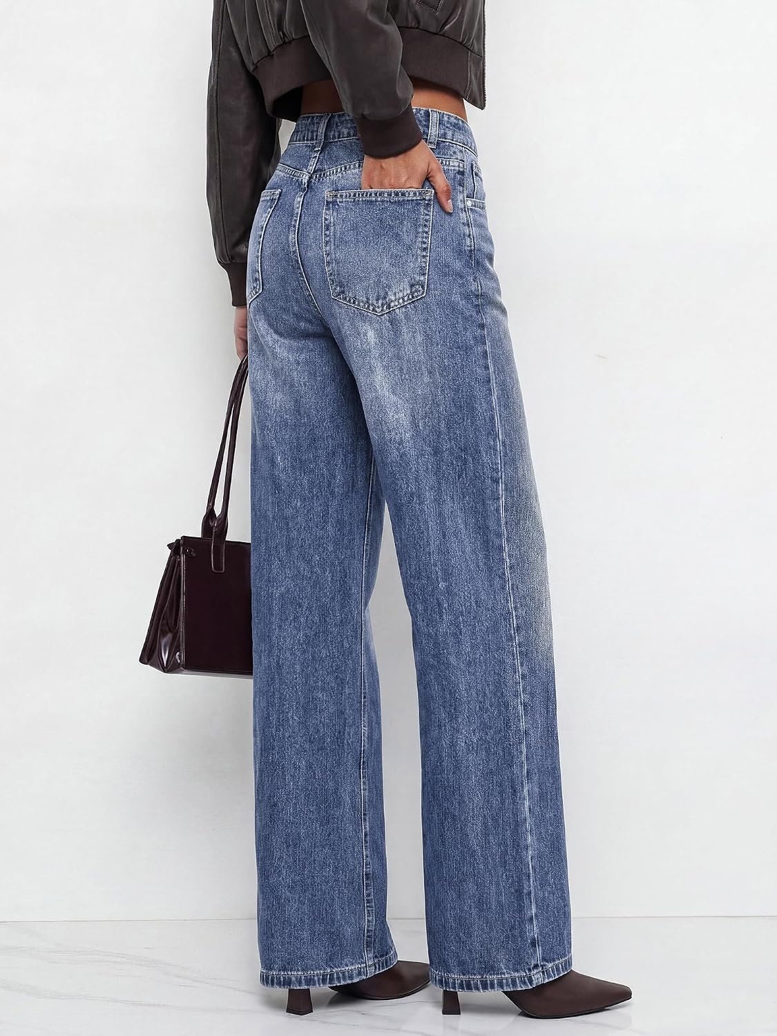 image:imageBTFBM Women Casual Straight Leg Jeans TrendyDusk Blue